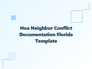 Hoa Neighbor Conflict Documentation Template Florida