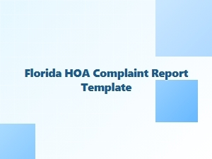 Florida Hoa Neighbor Dispute Report Template