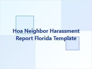 Hoa Neighbor Harassment Report Template Florida