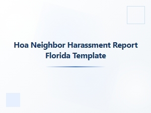 Hoa Neighbor Harassment Report Template Florida